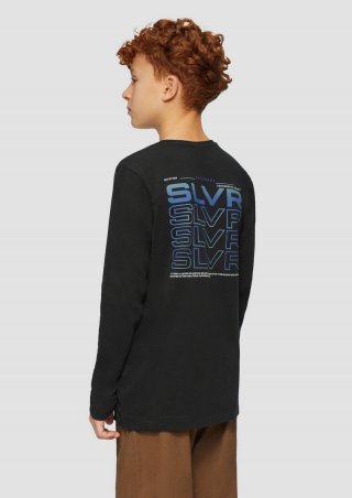 s.Oliver Baumwoll-T-Shirt mit Rückenprint - schwarz