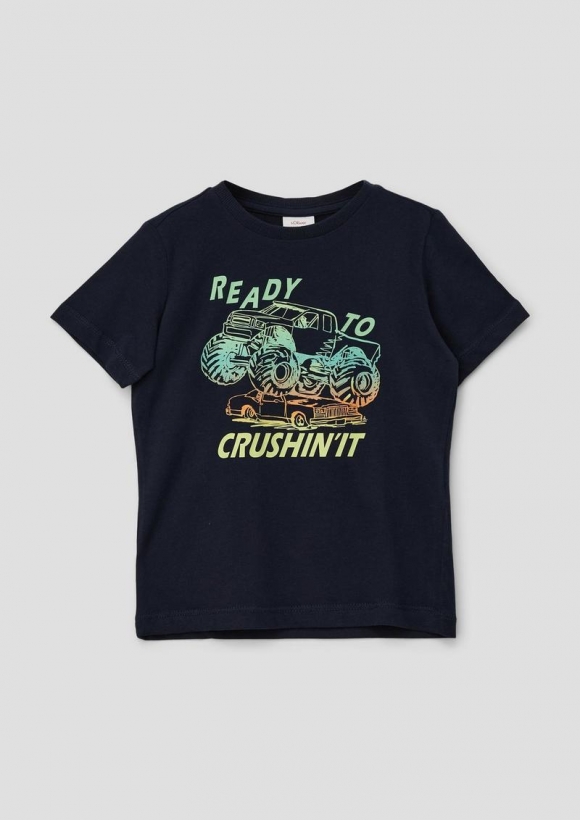 s.Oliver Printshirt im Loose Fit - navy