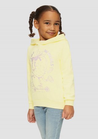 s.Oliver Hoodie mit Glitzerprint - helles zitrone