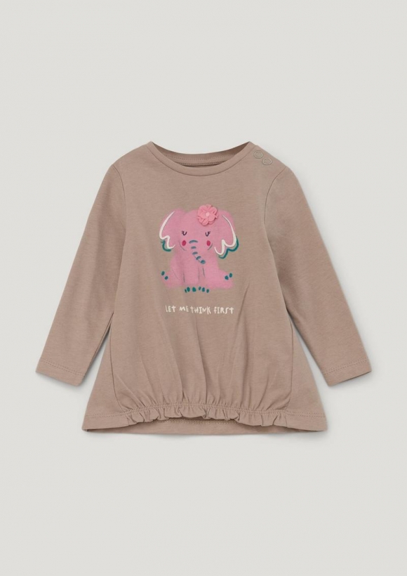 s.Oliver Longsleeve mit Artwork - sandfarben