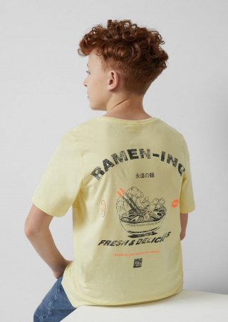 s.Oliver T-Shirt aus Baumwolle mit Rückenprint - helles zitrone