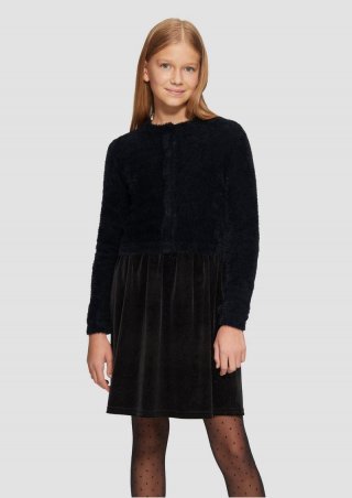 s.Oliver Flauschige Strickjacke aus Effekt-Garn - schwarz