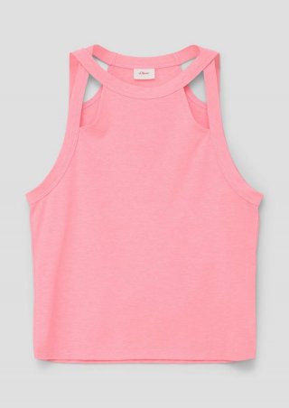 s.Oliver Ärmelloses Shirt mit Cut-Out-Details - pink