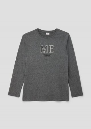 s.Oliver Longsleeve mit gummiertem Print - graphit