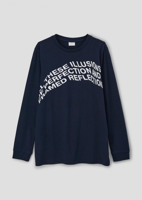 s.Oliver Longsleeve mit Frontprint - navy