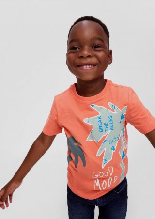 s.Oliver Baumwollshirt mit Print - orange