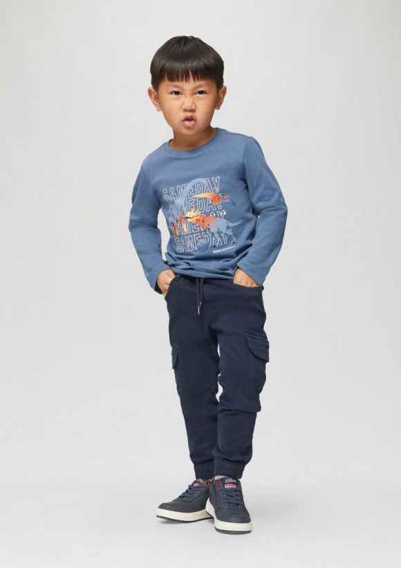 s.Oliver Jogg-Pants Pelle / Regular Fit / Mid Rise / Straight Leg / Cargotaschen - navy