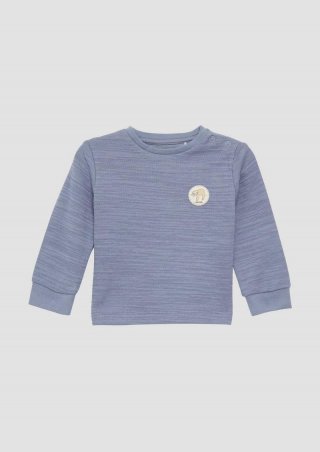 s.Oliver Strukturiertes Longsleeve aus Baumwollmix - blassblau