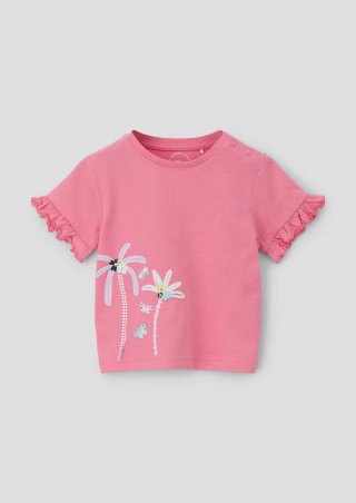 s.Oliver T-Shirt mit Rüschen-Ärmeln - pink