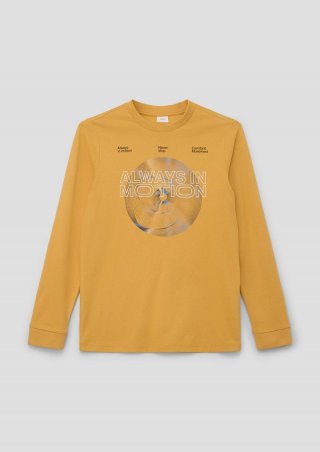s.Oliver Longsleeve mit Frontprint - honiggelb