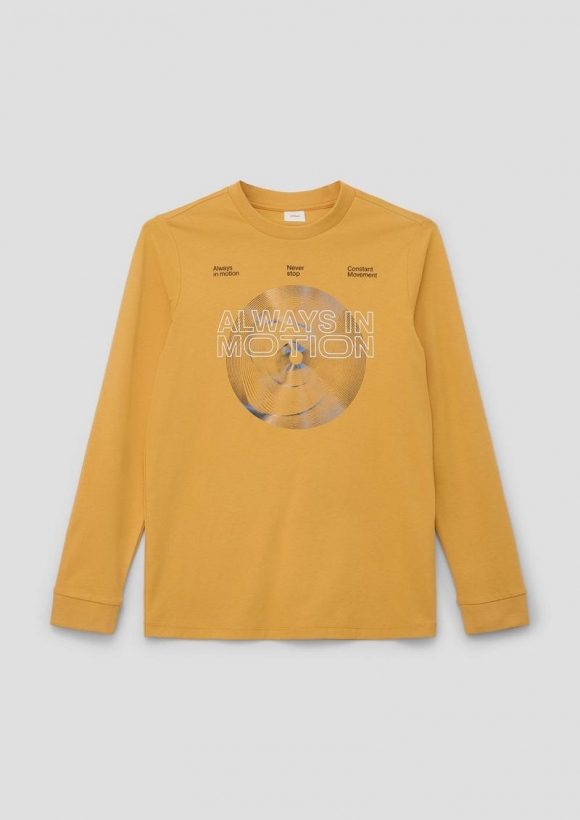 s.Oliver Longsleeve mit Frontprint - honiggelb