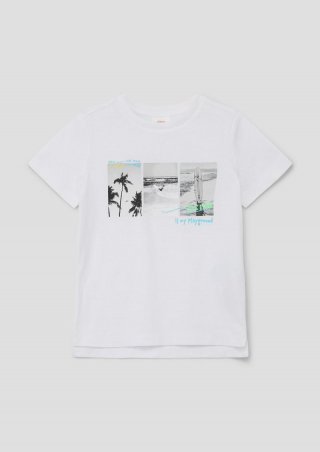 s.Oliver T-Shirt mit Fotoprint - weiß