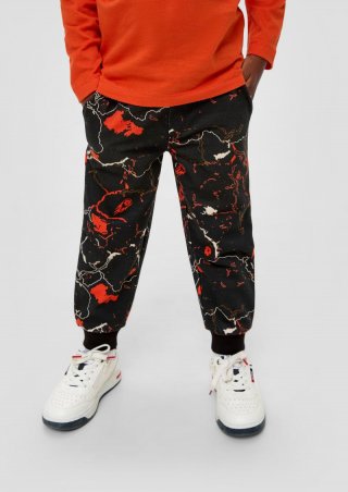 s.Oliver Sweatpants mit All-over-Print - schwarz
