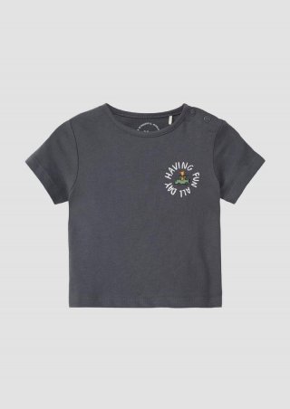 s.Oliver Shirt aus Baumwolle mit Frontprint - schiefergrau