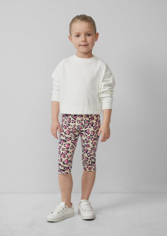 s.Oliver Capri-Leggings mit All-over-Print - hellgelb