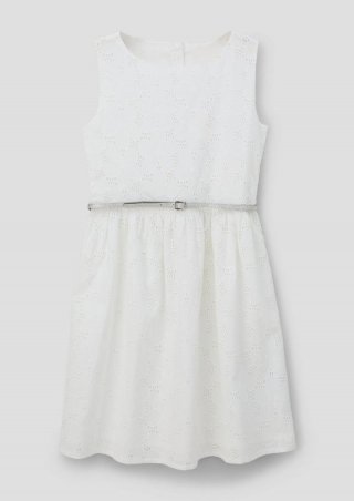 s.Oliver Kleid mit Broderie Anglaise - weiß