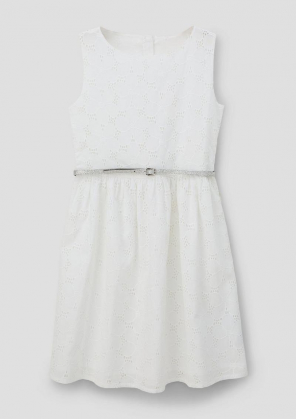s.Oliver Kleid mit Broderie Anglaise - weiß