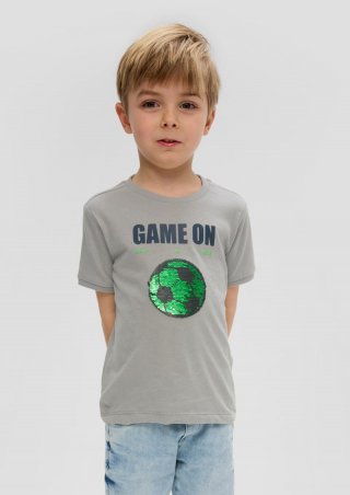 s.Oliver T-Shirt mit Wendepailletten - taubengrau