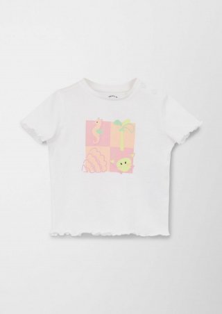 s.Oliver Jerseyshirt mit Frontprint - weiß