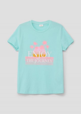 s.Oliver T-Shirt mit Frontprint - ozeangrün