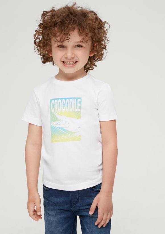 s.Oliver T-Shirt mit Frontprint - weiß