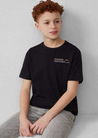 s.Oliver T-Shirt mit Frontprint - schwarz