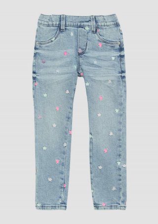 s.Oliver Jeans Treggings / Skinny Fit / Mid Rise / Skinny Leg / mit Stickerei - hellblau
