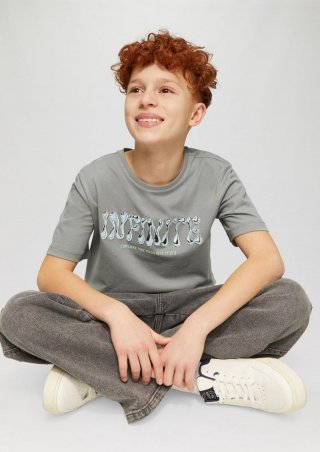 s.Oliver Jersey-T-Shirt mit 3D-Print - taubengrau