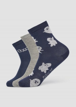 s.Oliver Socken im 3er-Pack mit Motiv - tiefblau