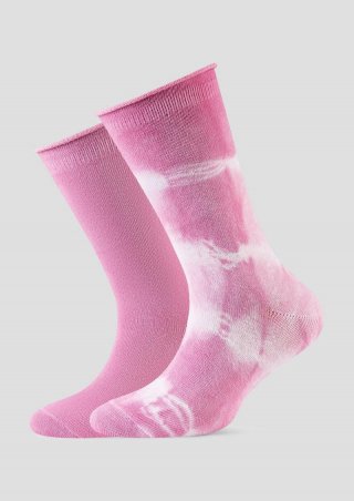 s.Oliver 2er-Pack Socken mit Batik-Optik - altrosa