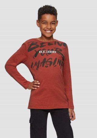 s.Oliver Longsleeve mit modischem Frontprint - rubinrot