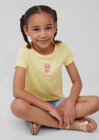 s.Oliver Ausgestelltes T-Shirt mit Stickerei - helles zitrone