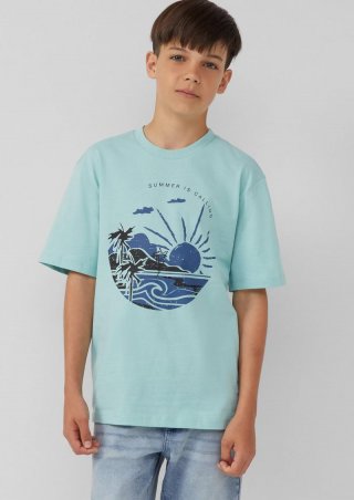 s.Oliver Jersey-T-Shirt mit Frontprint - ozeangrün