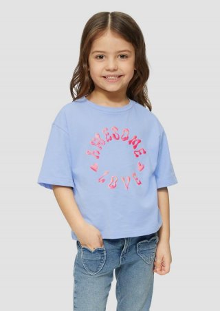 s.Oliver Boxy T-Shirt mit Silicon-Print - himmelblau
