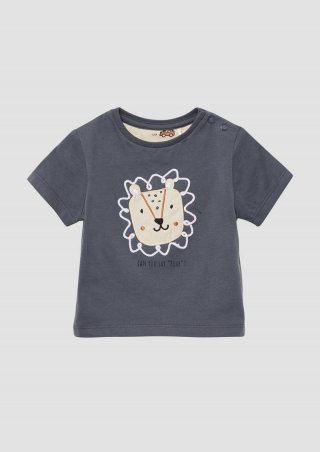 s.Oliver Shirt mit Druckknöpfen und Applikation - schiefergrau
