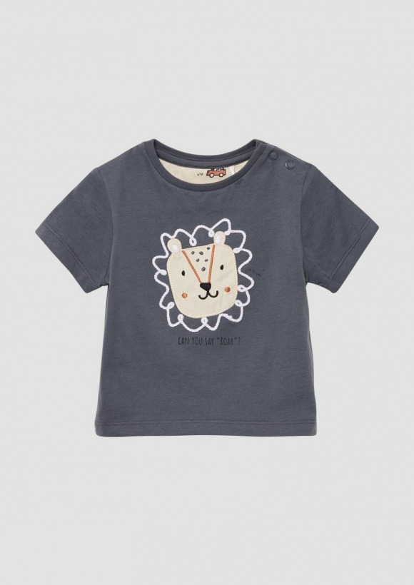 s.Oliver Shirt mit Druckknöpfen und Applikation - schiefergrau