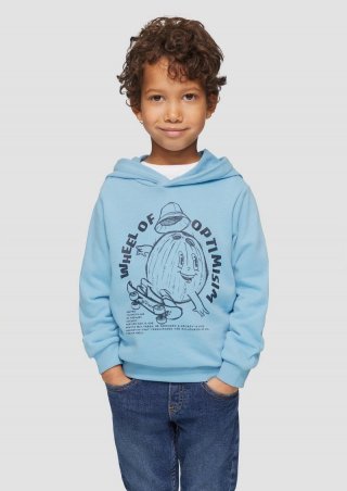 s.Oliver Oversized Hoodie mit Frontprint - himmelblau