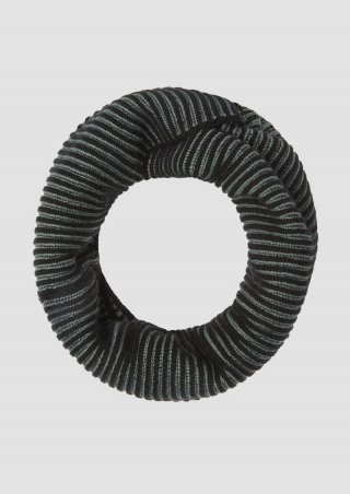s.Oliver Loop-Schal mit Rippstruktur - schwarz