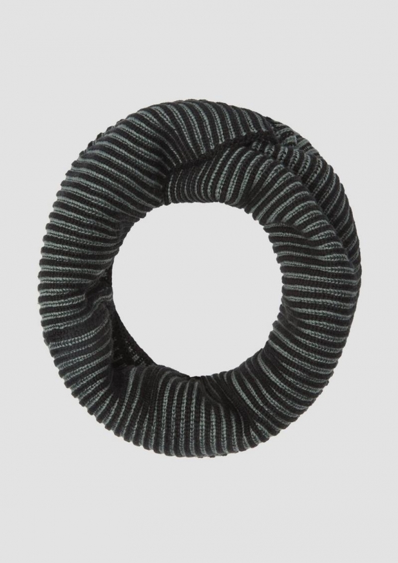 s.Oliver Loop-Schal mit Rippstruktur - schwarz