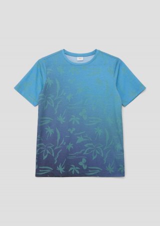 s.Oliver T-Shirt mit All-over-Print - navy
