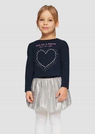 s.Oliver Print-Shirt mit Schmucksteinen - navy