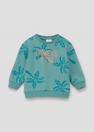 s.Oliver Sweatshirt mit gummiertem Schriftprint - türkis