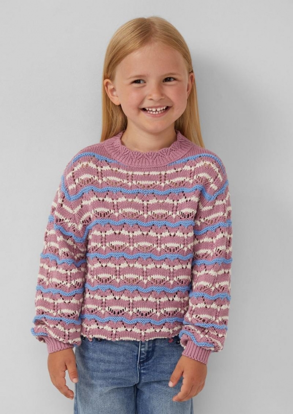 s.Oliver Strickpullover im Loose Fit mit Strickkragen - zartrosa