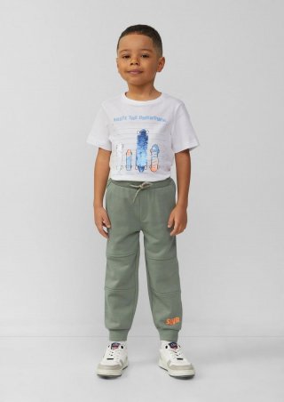 s.Oliver Jogpants mit Print und Weitenregulierung - tannengrün