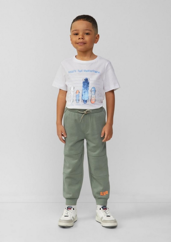 s.Oliver Jogpants mit Print und Weitenregulierung - tannengrün