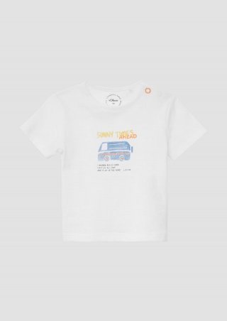 s.Oliver T-Shirt aus Baumwolle mit Frontprint - weiß