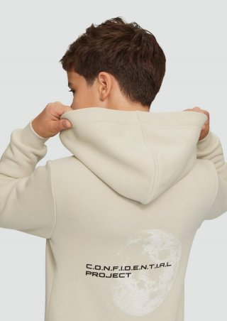 s.Oliver Wärmender Hoodie aus schwerer Sweat-Ware mit Rückenprint - beige