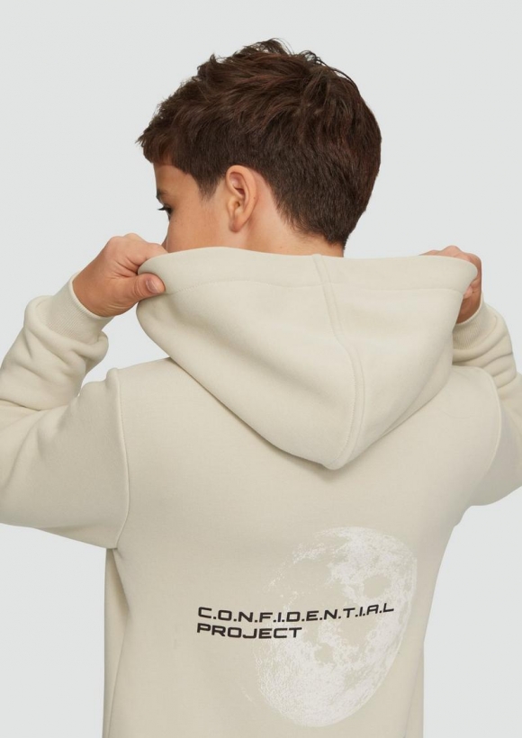 s.Oliver Wärmender Hoodie aus schwerer Sweat-Ware mit Rückenprint - beige