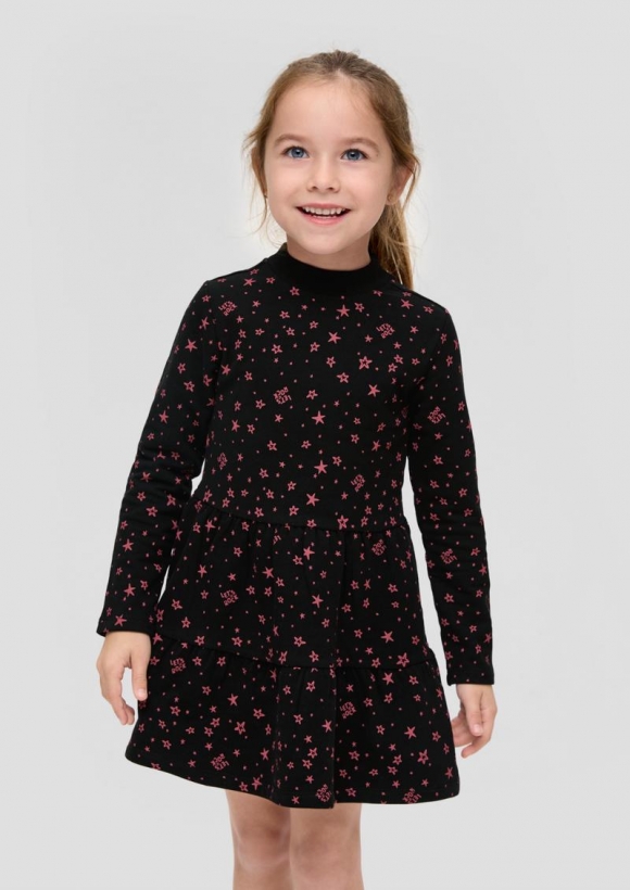 s.Oliver Sweatkleid mit Volants - schwarz