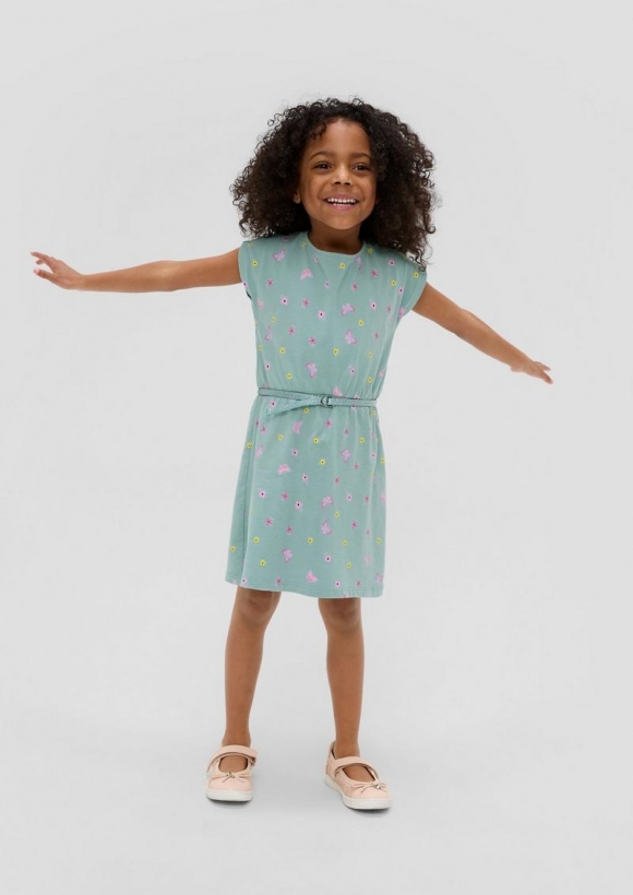 s.Oliver Minikleid mit All-over-Print - helles petrol